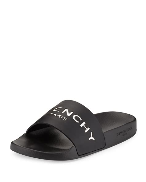 givenchy logo slides tan|Women's Designer Slides & Sandals .